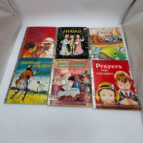 Lot of 9 Little Golden Books Bible Stories 1974–1986 Golden Press Acceptable - Picture 1 of 9